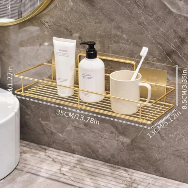 Bathroom Shelf Wall-Mounted Toilet Supplies Storage Rack Gold Rectangular Rack For Bathroom Washbasin Toiletries High Quality
Bathroom Shelf Wall-Mounted Toilet Supplies Storage Rack Gold Rectangular Rack For Bathroom Washbasin Toiletries High Quality