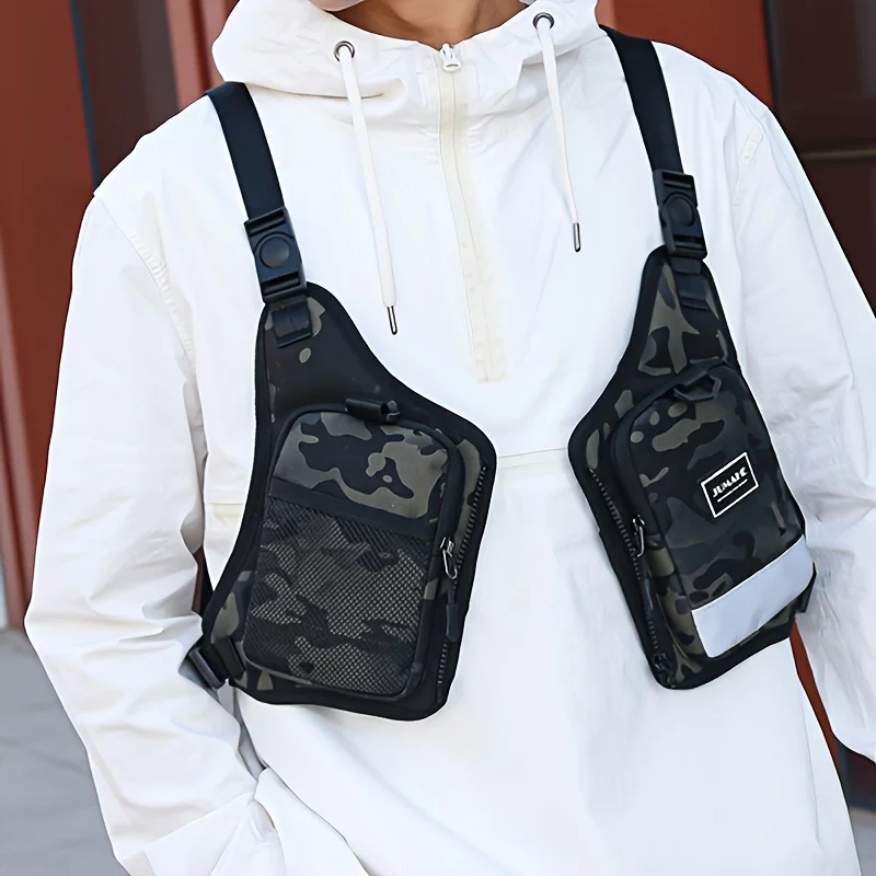 1pcs Chest Bag Oxford Cloth Vest Backpack Durable Reflective Strip Multi-Compartment Casual Functional Chest Pack
1pcs Chest Bag Oxford Cloth Vest Backpack Durable Reflective Strip Multi-Compartment Casual Functional Chest Pack