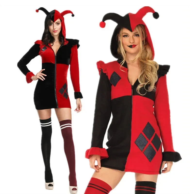 EE01 Joker cosplay costume clown Feminino's fancy dress Halloween black red costume&0Ww
EE01 Joker cosplay costume clown Feminino's fancy dress Halloween black red costume&0Ww