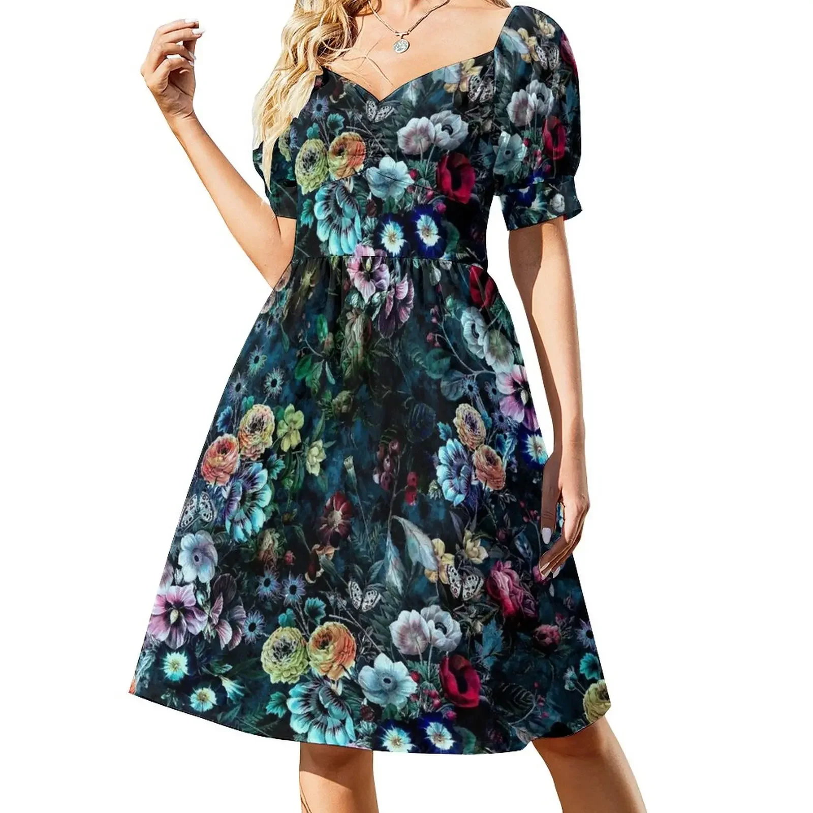 Night Garden Short-Sleeved Dress women dress Women's summer dress Clothing female summer for women 2025
Night Garden Short-Sleeved Dress women dress Women's summer dress Clothing female summer for women 2025