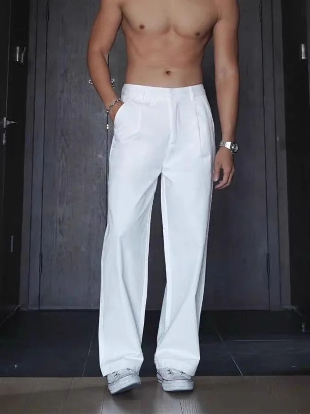 American High Street Workwear Men's Loose Straight Leg Pants f Elastic Button Casual Suit Pants Slimming 3D Effect
American High Street Workwear Men's Loose Straight Leg Pants f Elastic Button Casual Suit Pants Slimming 3D Effect