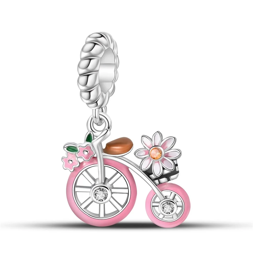 Original 925 Sterling Silver Charms Luxury Romantic Pink Bicycle Pendant Beads Fit Bracelet Diy Women Making Delicate Gift
Original 925 Sterling Silver Charms Luxury Romantic Pink Bicycle Pendant Beads Fit Bracelet Diy Women Making Delicate Gift