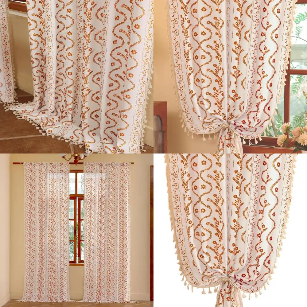96, осенние богемные шторы для гостиной, комплект штор в деревенском стиле бежевого цвета с цветочным принтом, длинный декор для окон фермерского дома, бежевый и ржавчина
96, осенние богемные шторы для гостиной, комплект штор в деревенском стиле бежевого цвета с цветочным принтом, длинный декор для окон фермерского дома, бежевый и ржавчина
