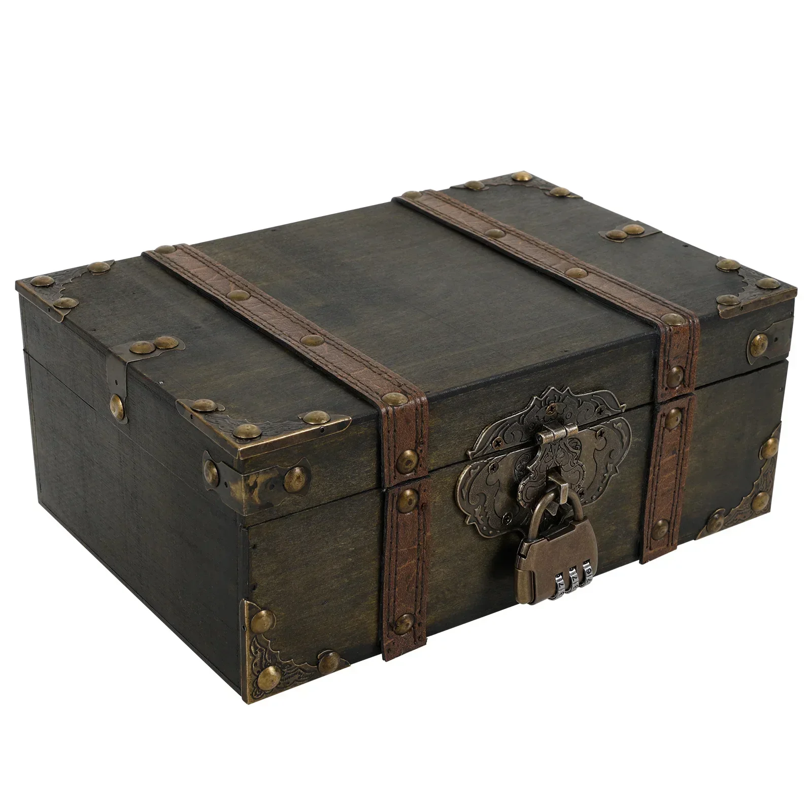 Vintage Wooden Jewelry Box with Combination Lock Antique Treasure Chest Memory Storage Box for Trinkets Money Keepsakes Photos
Vintage Wooden Jewelry Box with Combination Lock Antique Treasure Chest Memory Storage Box for Trinkets Money Keepsakes Photos