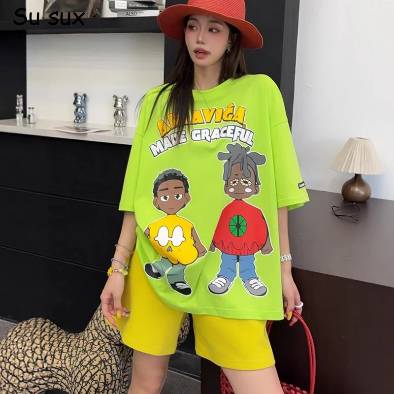 Cartoon Print Oversized T Shirt Woman Japanese Korean Fashion Cotton Tops Y2k Clothes Bust 128cm Length 72cm Casual Loose Tees
Cartoon Print Oversized T Shirt Woman Japanese Korean Fashion Cotton Tops Y2k Clothes Bust 128cm Length 72cm Casual Loose Tees