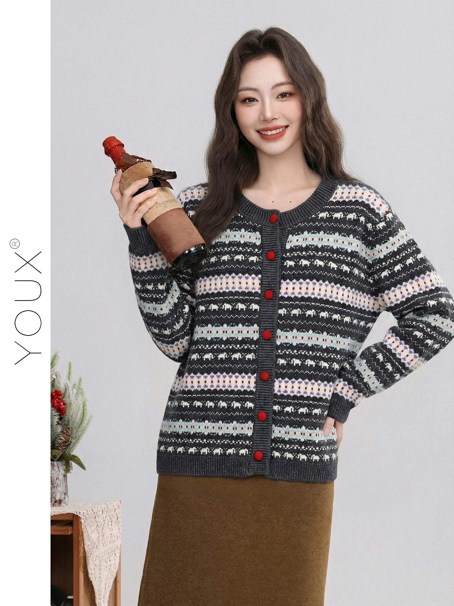 Retro Sle round Ne Knitted Sweater Women's Spring New Loose Fit Soft Polyester Long Sve Warm Cardigan Top
Retro Sle round Ne Knitted Sweater Women's Spring New Loose Fit Soft Polyester Long Sve Warm Cardigan Top