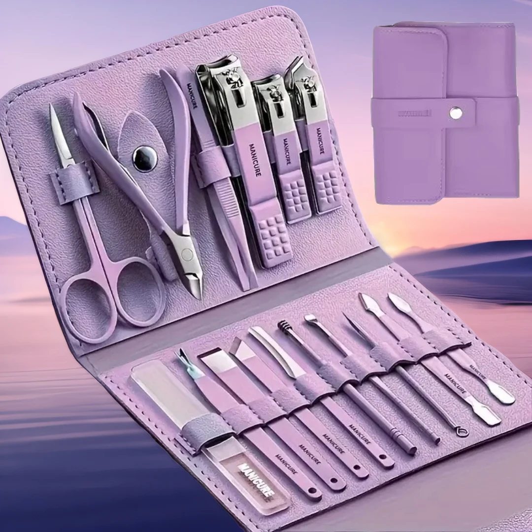 16pcs Home Multi-functional Purple Stainless Steel Manicure Kit - Modern Style Nail Clipper Kit with Straight Edge File, Ear Sco
16pcs Home Multi-functional Purple Stainless Steel Manicure Kit - Modern Style Nail Clipper Kit with Straight Edge File, Ear Sco