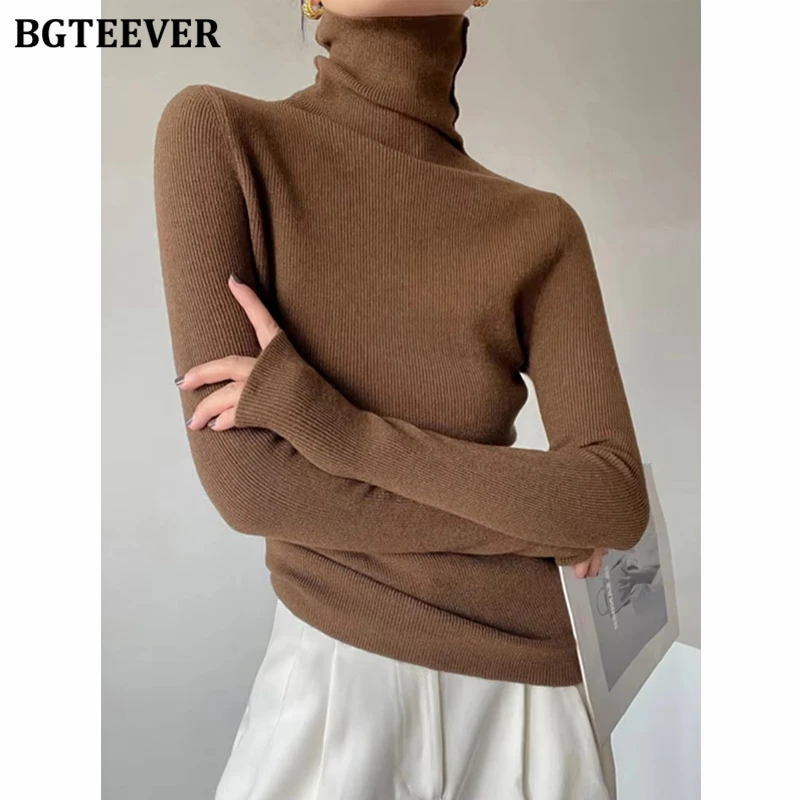 BGTEEVER Vintage Turtleneck Women Knitted Pullovers Elegant Ladies Knitwear Tops Long Sleeve Slim Female Stretched Sweaters
BGTEEVER Vintage Turtleneck Women Knitted Pullovers Elegant Ladies Knitwear Tops Long Sleeve Slim Female Stretched Sweaters