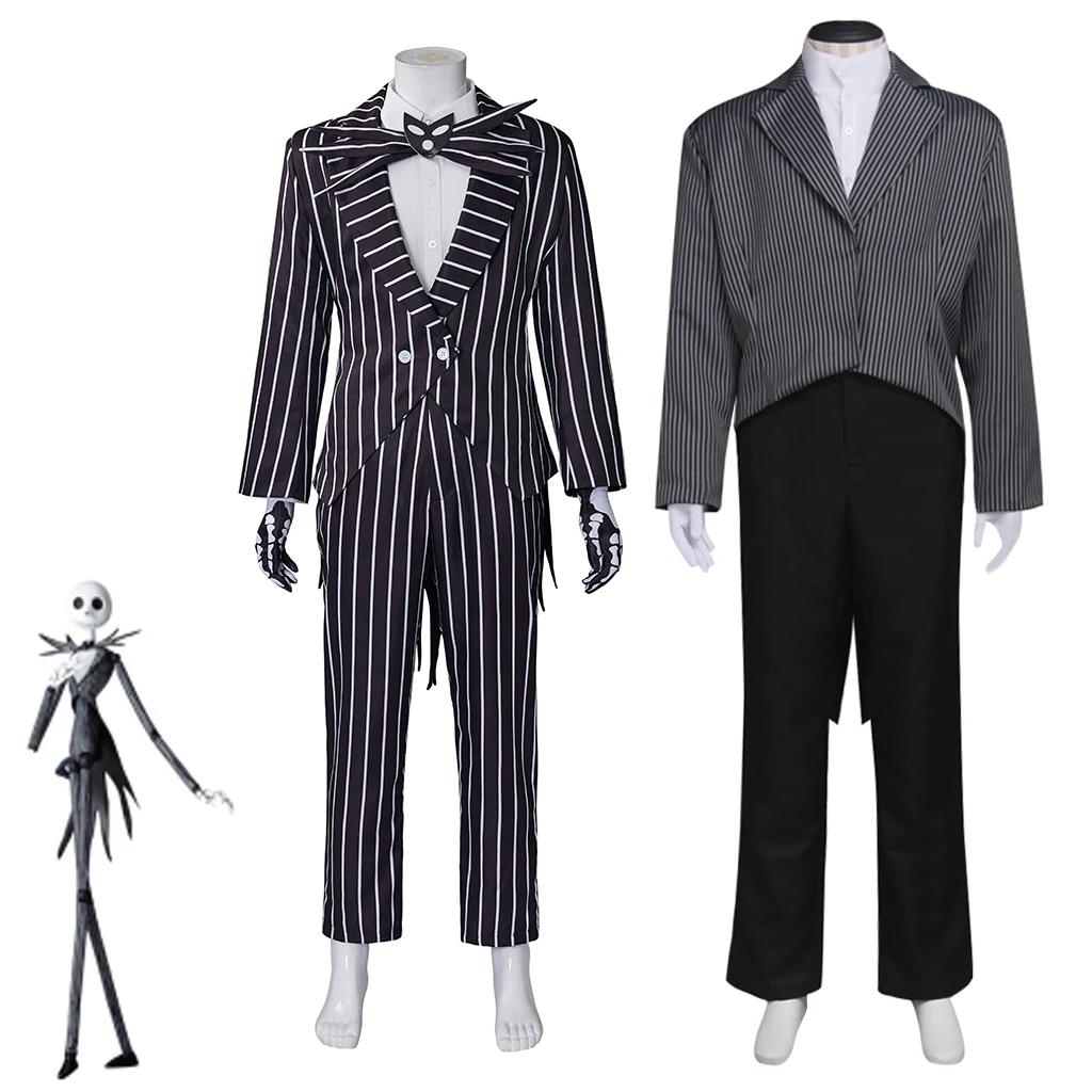 Jack Cosplay Skellington Costume Men Retro Black White Striped Tailcoat Uniform Suit Halloween Carnival Party Vampire Outfits
Jack Cosplay Skellington Costume Men Retro Black White Striped Tailcoat Uniform Suit Halloween Carnival Party Vampire Outfits