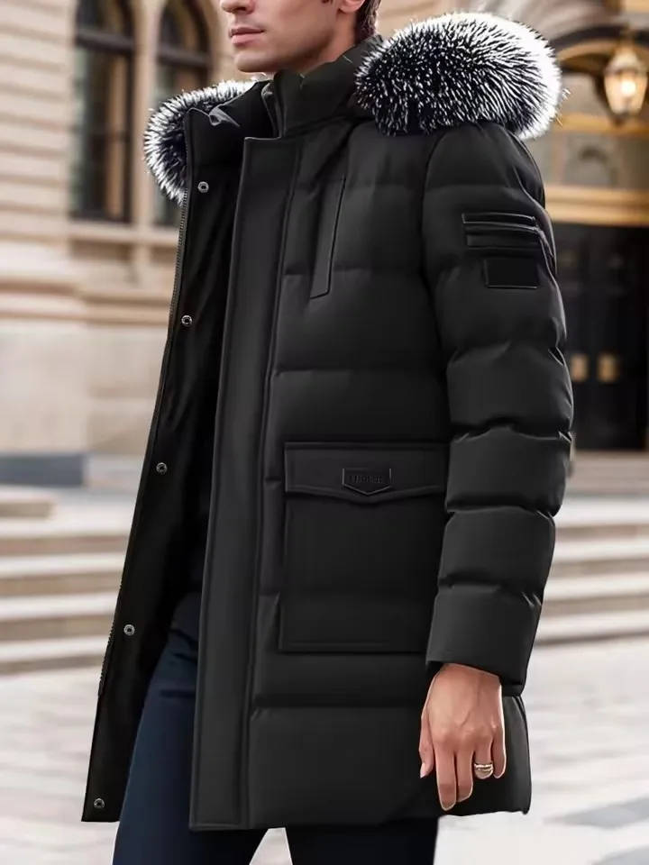 Winter Windproof Men's Faux Jacket Casual Polyester Coat with Detachable Hood Zip-Up Front Long Sleeves & Pockets Winter Clothes
Winter Windproof Men's Faux Jacket Casual Polyester Coat with Detachable Hood Zip-Up Front Long Sleeves & Pockets Winter Clothes