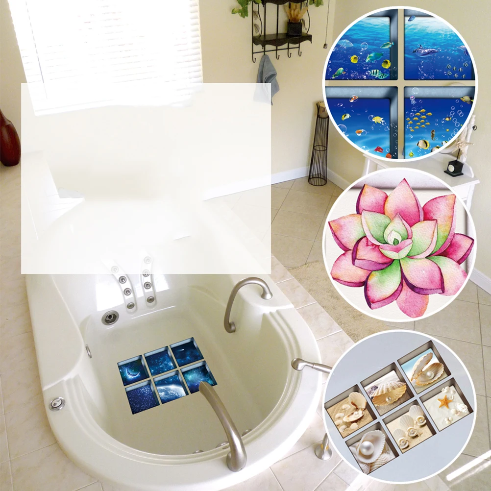 6 Pcs PVC Non Slip Waterproof Bathtub Stickers 3D Tub Decal Porcelain Fiberglass Shower Bathroom Diamond Pattern Decor
6 Pcs PVC Non Slip Waterproof Bathtub Stickers 3D Tub Decal Porcelain Fiberglass Shower Bathroom Diamond Pattern Decor