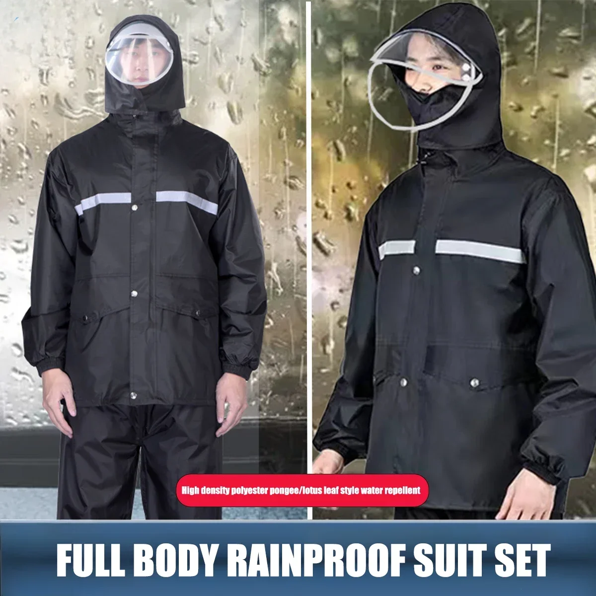 Raincoat and Rainpants Suit Full Body Rainstorm Prevention Electric Bicycle Motorcycle Takeaway Riding Reflective Split Raincoat
Raincoat and Rainpants Suit Full Body Rainstorm Prevention Electric Bicycle Motorcycle Takeaway Riding Reflective Split Raincoat