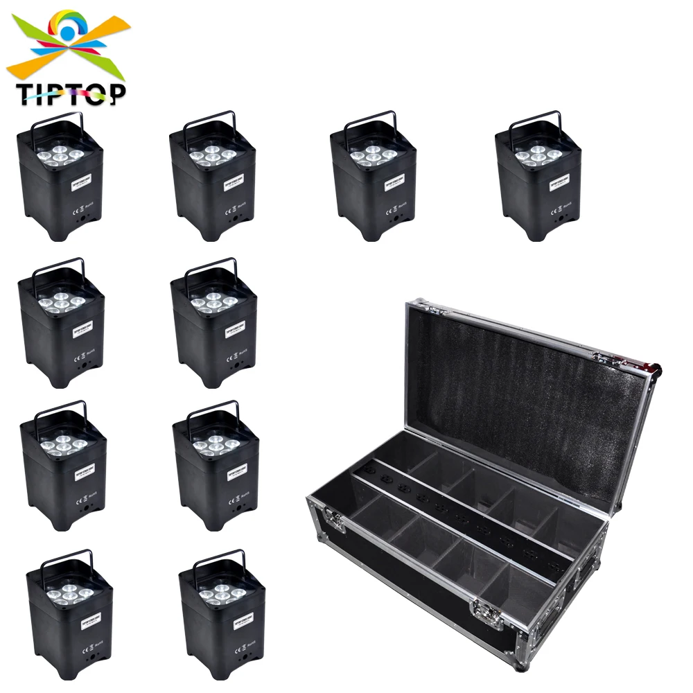 TIPTOP 10 Pack Party Disco Light 6x18W RGBWA UV Wireless Battery DMX512 Par Light For Holiday Glare Shield Washer Cover
TIPTOP 10 Pack Party Disco Light 6x18W RGBWA UV Wireless Battery DMX512 Par Light For Holiday Glare Shield Washer Cover