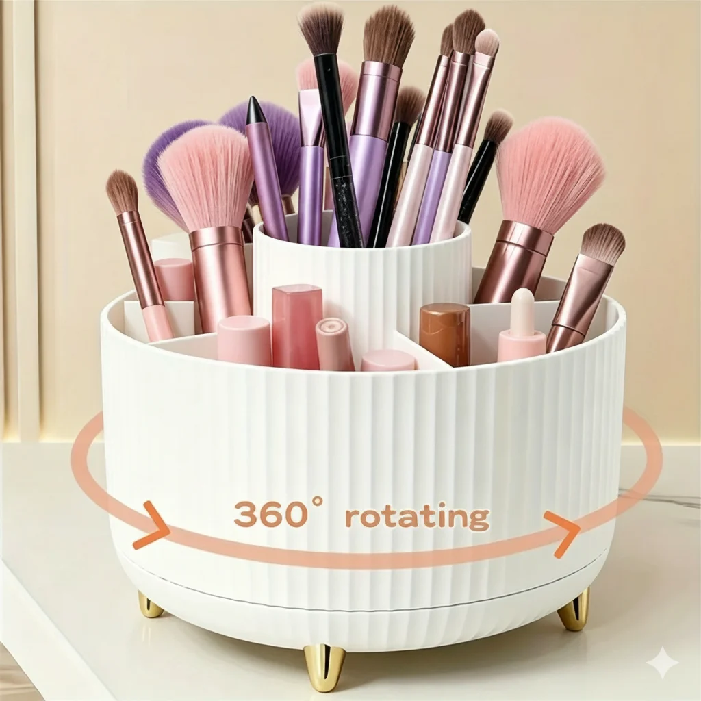 360° Rotating Makeup Organizer Large Capacity Cosmetic Storage Box Desktop Makeup Brush Lipstick Holder Bathroom Container
360° Rotating Makeup Organizer Large Capacity Cosmetic Storage Box Desktop Makeup Brush Lipstick Holder Bathroom Container