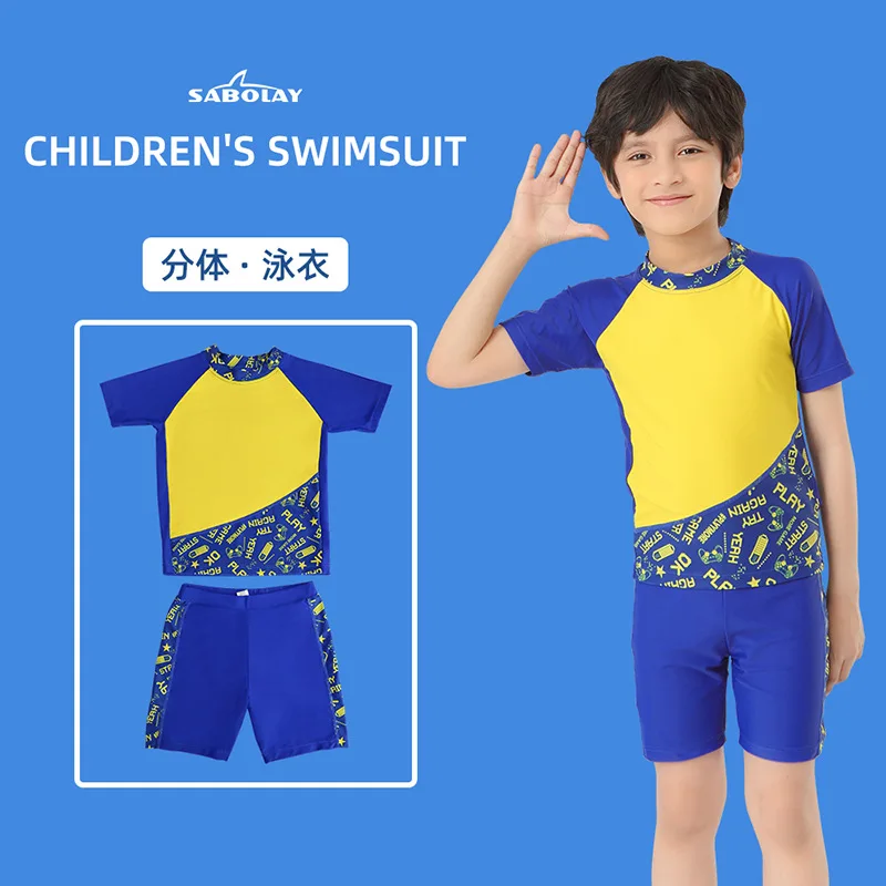 SABOLAY Children's Swimwear Short Sleeved Shorts Boys Split Swimsuit Sun Protection Quick Drying
SABOLAY Children's Swimwear Short Sleeved Shorts Boys Split Swimsuit Sun Protection Quick Drying