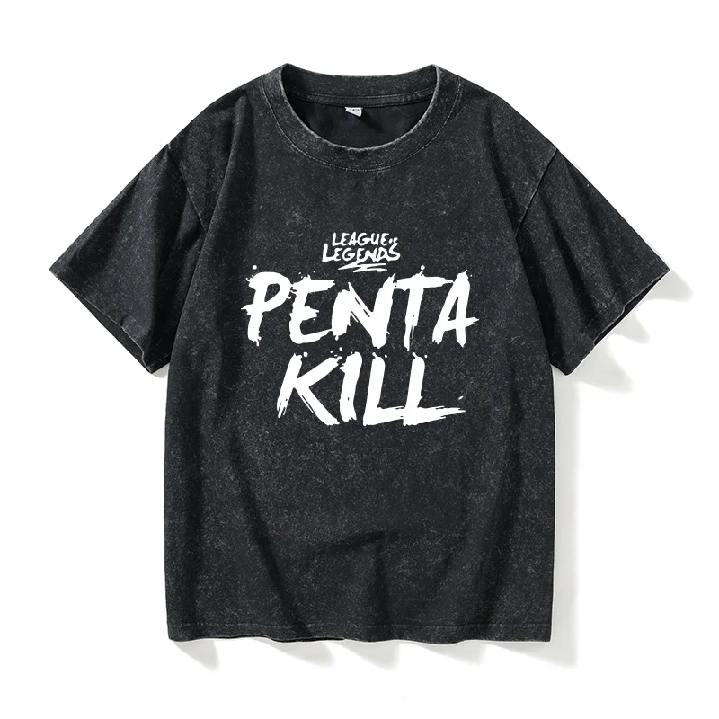 Мужская футболка Penta Kill LOL Quote с круглым вырезом и короткими рукавами, повседневная хлопковая футболка для мужчин и женщин, летняя футболка
Мужская футболка Penta Kill LOL Quote с круглым вырезом и короткими рукавами, повседневная хлопковая футболка для мужчин и женщин, летняя футболка
