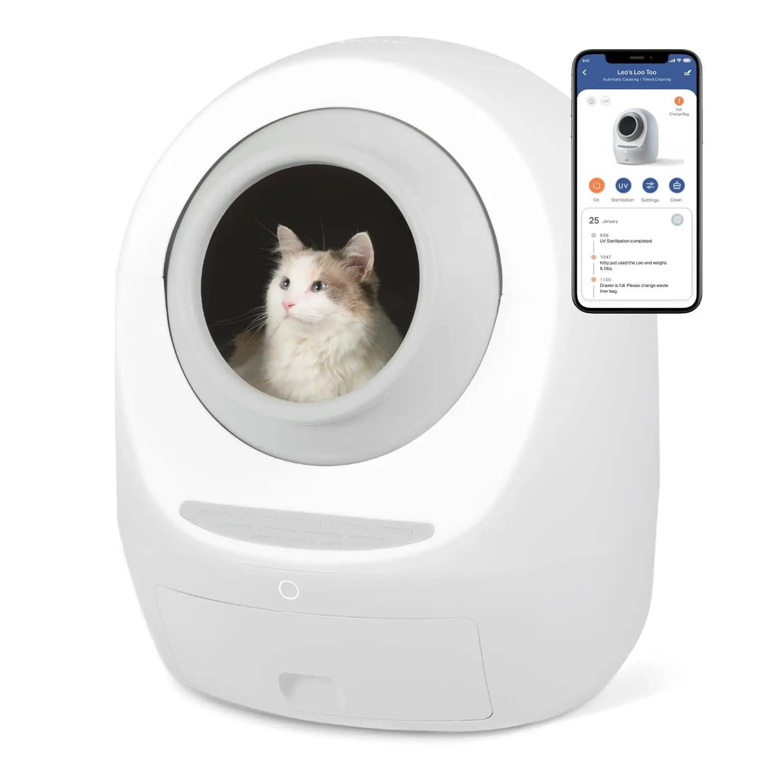Casa Leo Leo’s Loo Too Self-Cleaning Cat Litter Box, Wi-Fi App Control, 30 dB Whisper-Soft, Anti-Pinch Sensors, UV, Customized
Casa Leo Leo’s Loo Too Self-Cleaning Cat Litter Box, Wi-Fi App Control, 30 dB Whisper-Soft, Anti-Pinch Sensors, UV, Customized