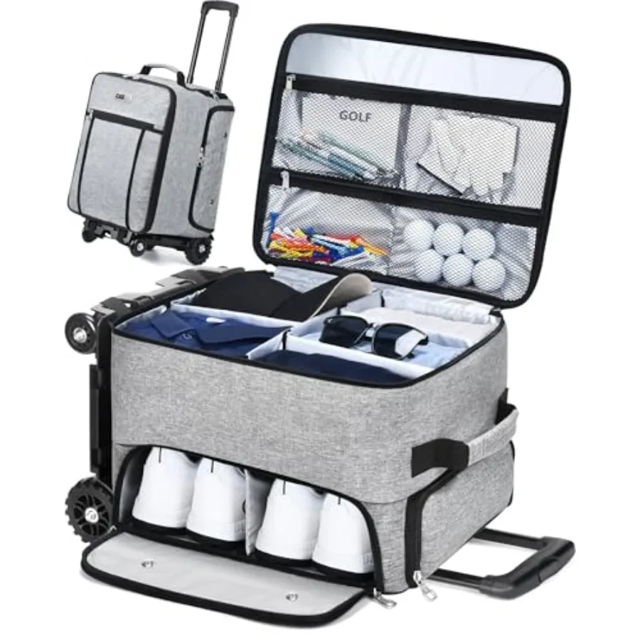 CAB55 Golf Trunk Organizer with 4 Wheels, 2 Layer Waterproof Car Golf Organizer with Separate Ventilated Compartment for 2 Pair
CAB55 Golf Trunk Organizer with 4 Wheels, 2 Layer Waterproof Car Golf Organizer with Separate Ventilated Compartment for 2 Pair