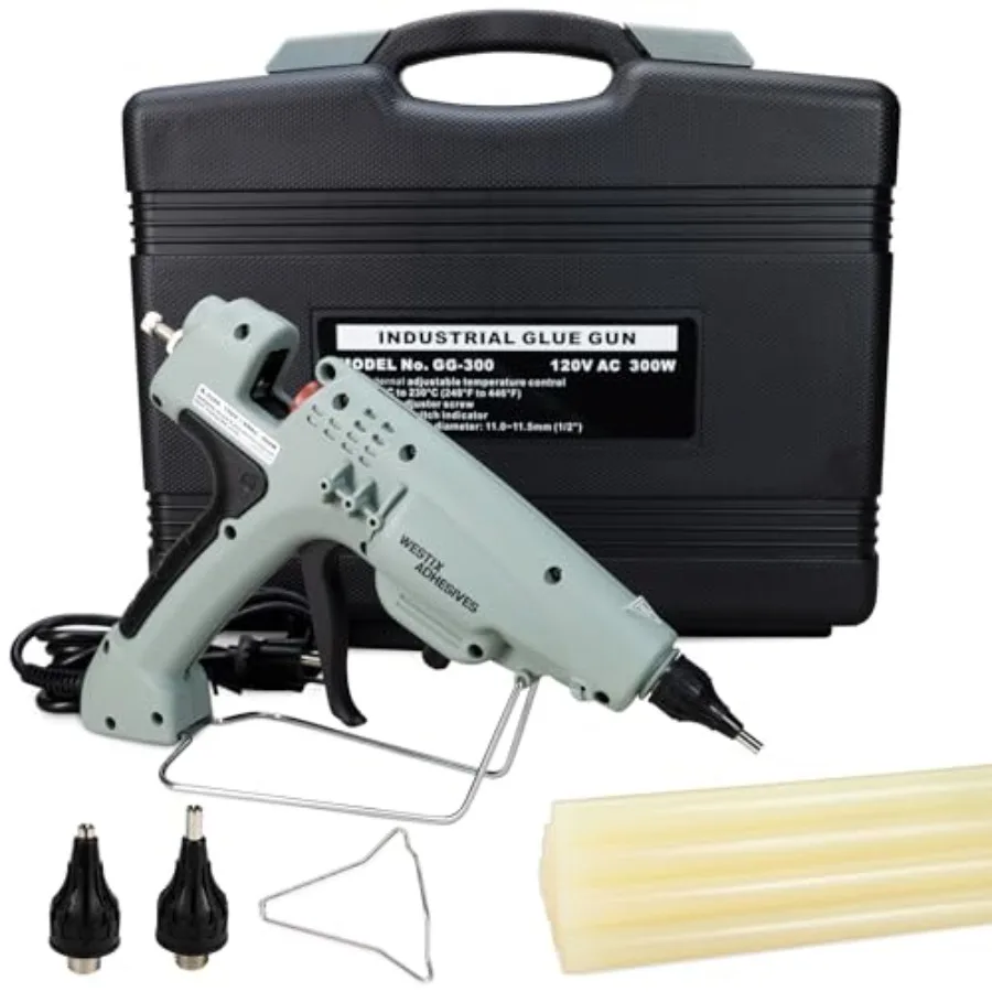 Industrial 300W hot glue gun kit for corrugated boxes cardboard packaging or paper amber full-size glue sticks 1/2 x 10 durable
Industrial 300W hot glue gun kit for corrugated boxes cardboard packaging or paper amber full-size glue sticks 1/2 x 10 durable