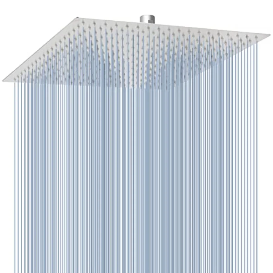 Oversize Rain Shower Head - High Flow Square Rainfall Showerhead - Waterfall Full Body Coverage - Universal Ceiling or Wall Mou
Oversize Rain Shower Head - High Flow Square Rainfall Showerhead - Waterfall Full Body Coverage - Universal Ceiling or Wall Mou
