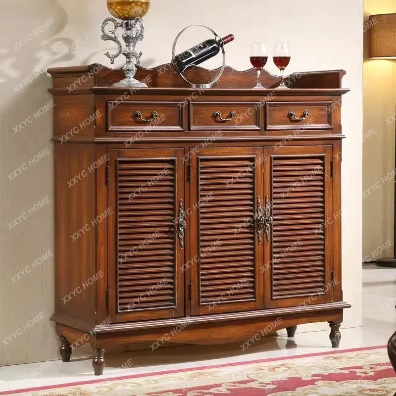 Z Solid wood louver door black walnut balcony locker partition shoe cabinet
Z Solid wood louver door black walnut balcony locker partition shoe cabinet