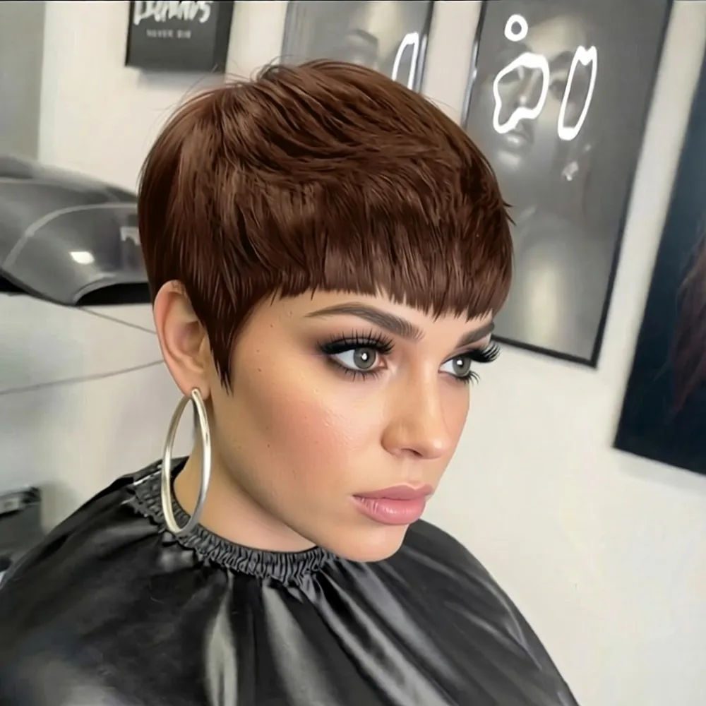 Парик из натуральных волос Pixie Cut, черный/613, короткий, машинной работы, 6 дюймов, 150% плотность, женский, шикарный, ретро, короткий, прямой.
Парик из натуральных волос Pixie Cut, черный/613, короткий, машинной работы, 6 дюймов, 150% плотность, женский, шикарный, ретро, короткий, прямой.