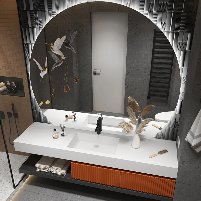 Bathroom cabinet rock slab light luxury modern simple bathroom washbasin integrated basin combination intelligent bathroom
Bathroom cabinet rock slab light luxury modern simple bathroom washbasin integrated basin combination intelligent bathroom