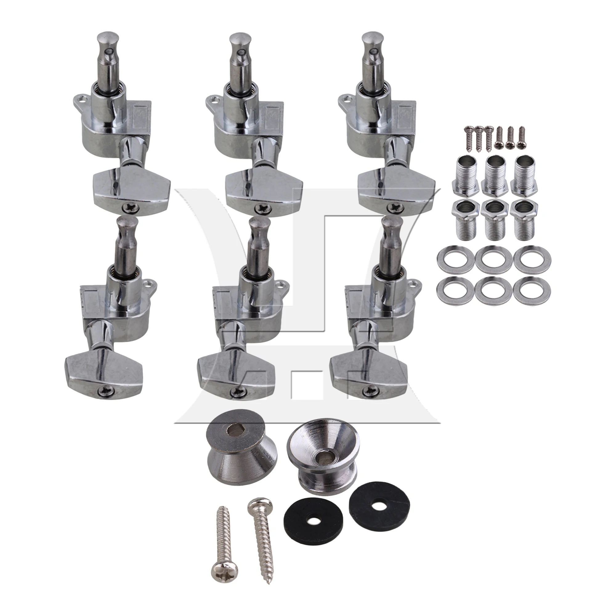 Yibuy 8 Pcs Guitar String Tuning Pegs Machine Head Tuners 3R3L w/ Strap Buttons Lock
Yibuy 8 Pcs Guitar String Tuning Pegs Machine Head Tuners 3R3L w/ Strap Buttons Lock