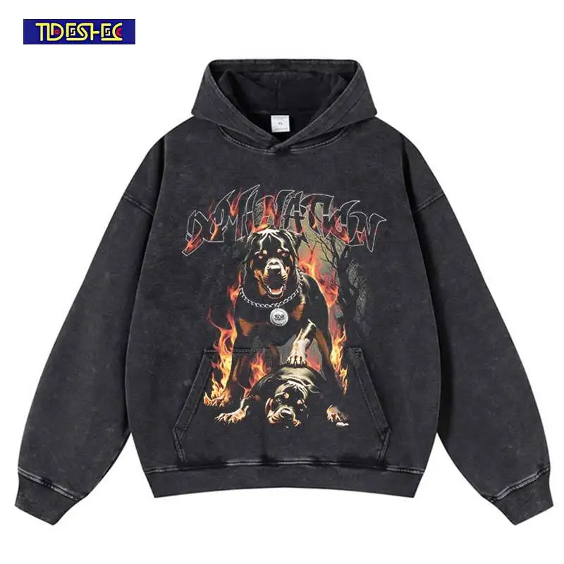Harajuku Flame Dog Print Hooded Vintage Sweatshirt Hoodie Hip Hop Streetwear Stretwear Washed Cotton Leisure Oversized Pullover
Harajuku Flame Dog Print Hooded Vintage Sweatshirt Hoodie Hip Hop Streetwear Stretwear Washed Cotton Leisure Oversized Pullover