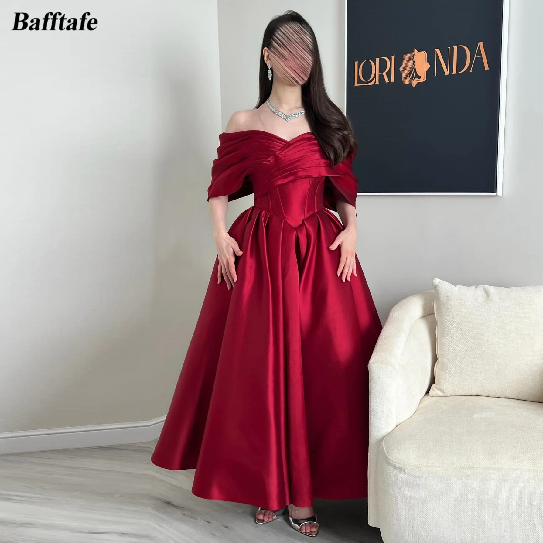 Bafftafe A Line Satin Midi Prom Dresses Customized Pleated Off The Shoulder Women's Formal Party Evening Gowns Special Dress
Bafftafe A Line Satin Midi Prom Dresses Customized Pleated Off The Shoulder Women's Formal Party Evening Gowns Special Dress