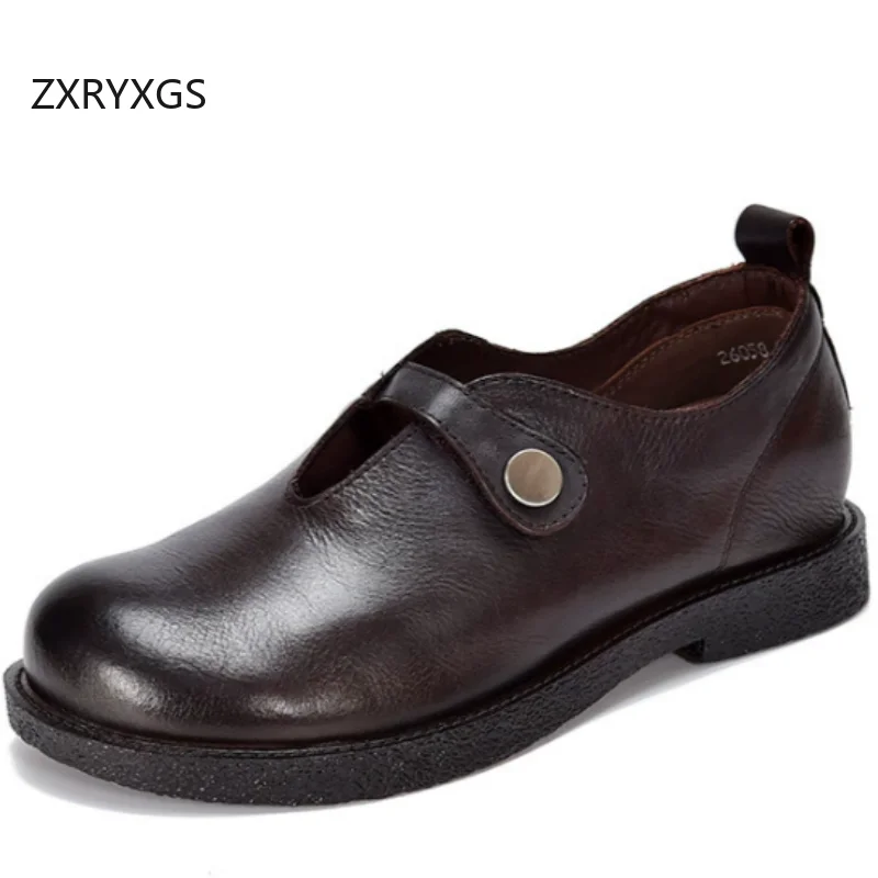 ZXRYXGS 2026 Новые элегантные и удобные женские туфли из натуральной воловьей кожи с круглым носком, модные туфли-балетки для банкетов
ZXRYXGS 2026 Новые элегантные и удобные женские туфли из натуральной воловьей кожи с круглым носком, модные туфли-балетки для банкетов