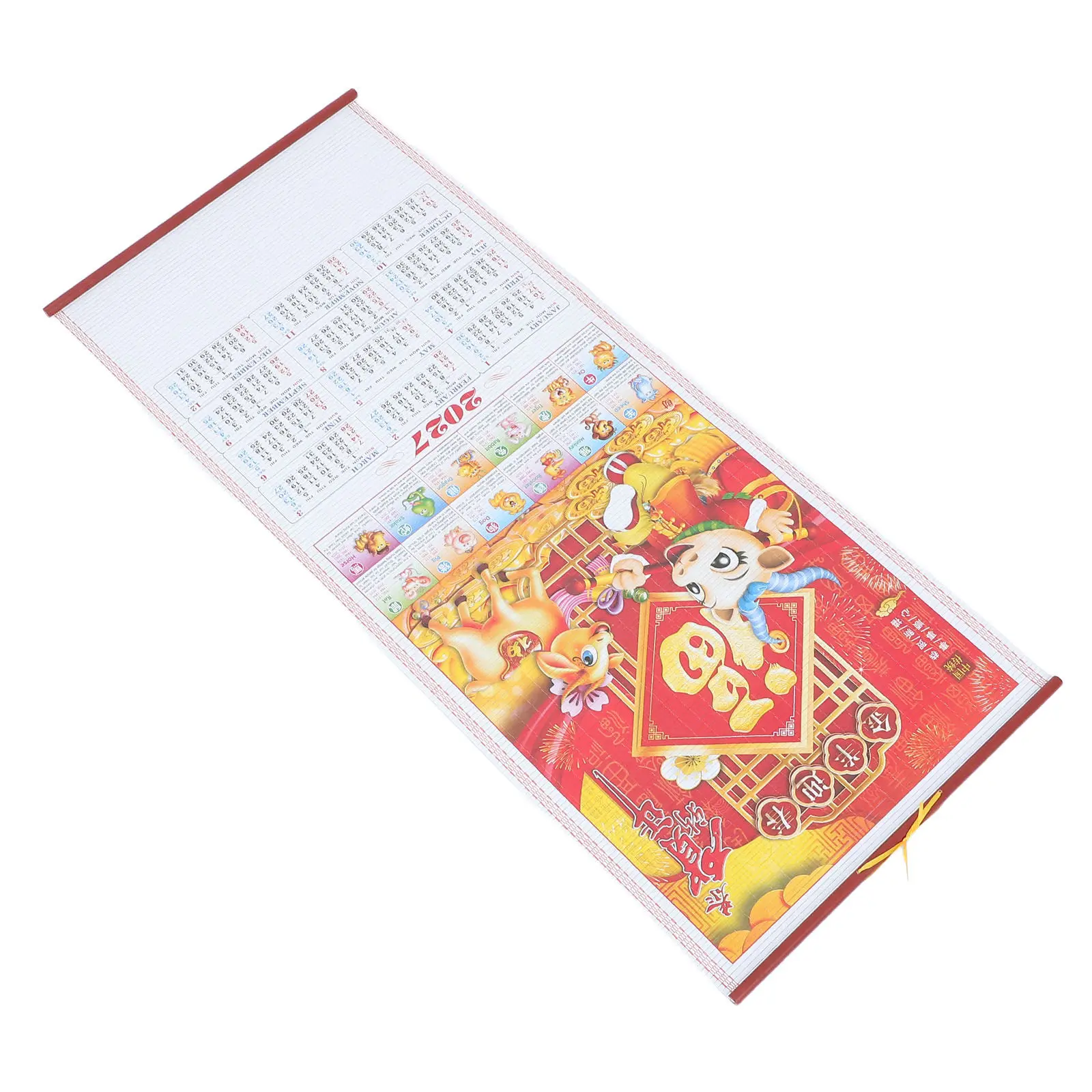 Year of The Goat Wall Scroll Calendar 2027 Chinese New Year Decorative Hanging Imitation Rattan Calendar for Home Office Wall
Year of The Goat Wall Scroll Calendar 2027 Chinese New Year Decorative Hanging Imitation Rattan Calendar for Home Office Wall
