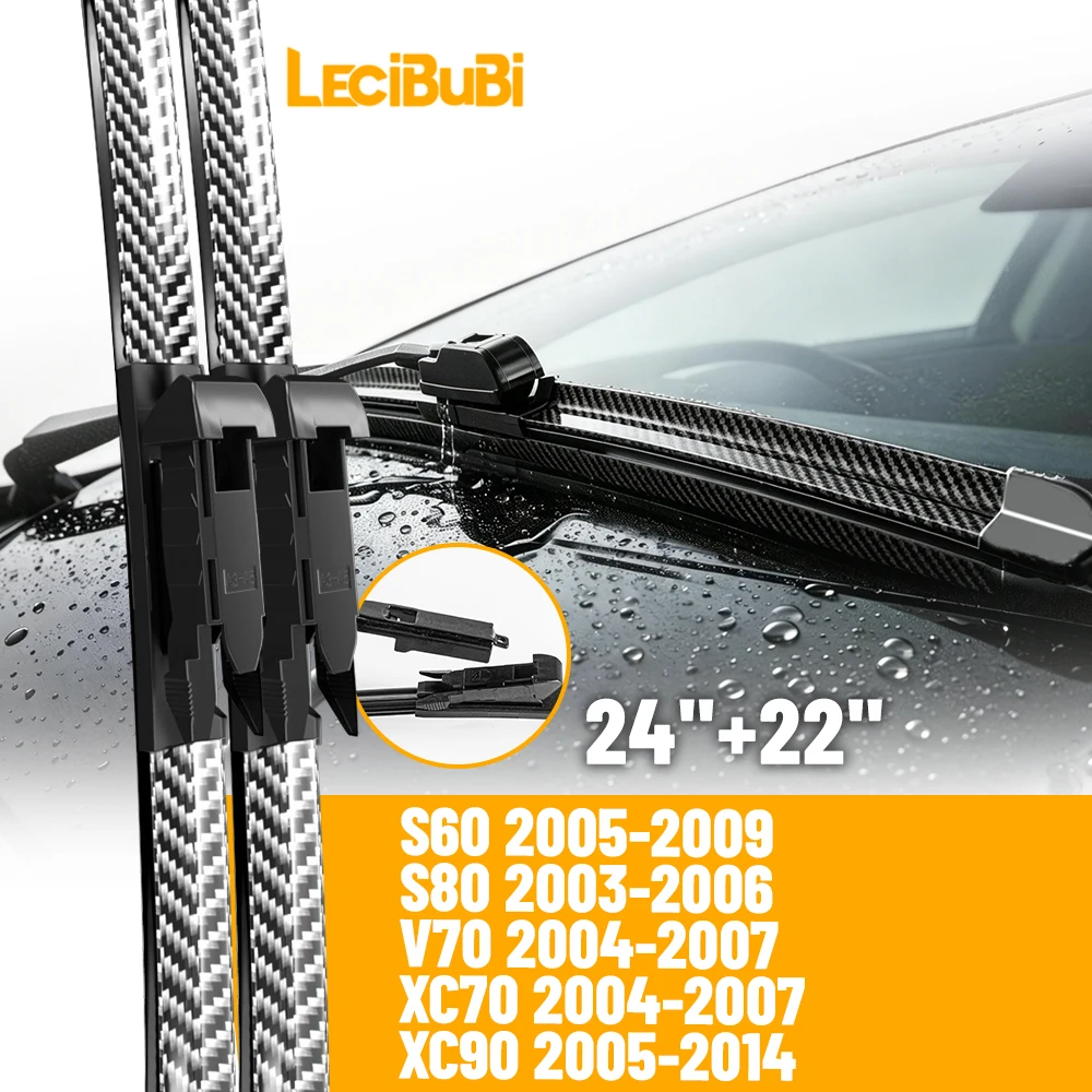 2X Front Windshield Windscreen Wiper Blades For Volvo S60 S80 V70 XC70 XC90 Carbon Fibre Rubber Brushes Car Accessories 24"+22"
2X Front Windshield Windscreen Wiper Blades For Volvo S60 S80 V70 XC70 XC90 Carbon Fibre Rubber Brushes Car Accessories 24"+22"