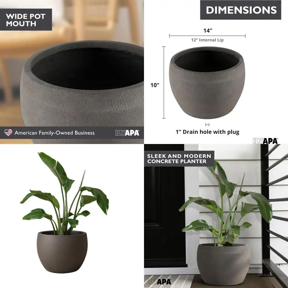 Современный бетонный кашпо 14 дюймов – горшок 14x10 для использования в помещении и на улице с дренажем для деревьев и растений
Современный бетонный кашпо 14 дюймов – горшок 14x10 для использования в помещении и на улице с дренажем для деревьев и растений