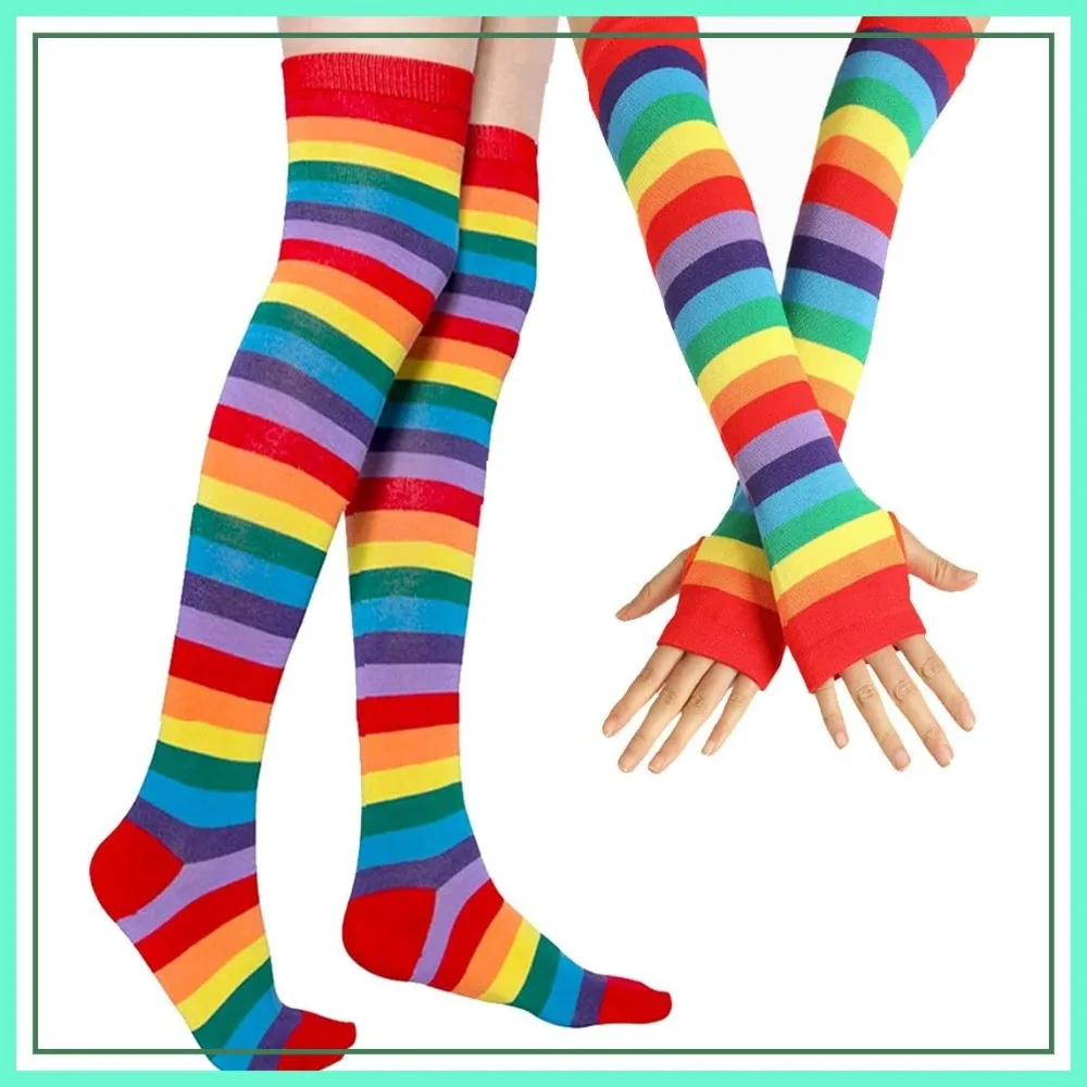Over Knee Rainbow Thigh High Socks Gloves Set Cosplay Accessories Arm Leg Warmers for Girls
Over Knee Rainbow Thigh High Socks Gloves Set Cosplay Accessories Arm Leg Warmers for Girls