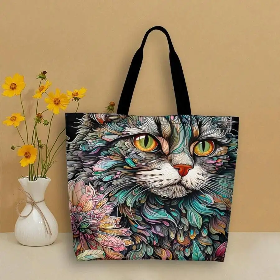 Bohemian Cat Floral Art Tote Bag For Adults Stylish Colorful Graphic Shoulder Bag Travel Shopping
Bohemian Cat Floral Art Tote Bag For Adults Stylish Colorful Graphic Shoulder Bag Travel Shopping
