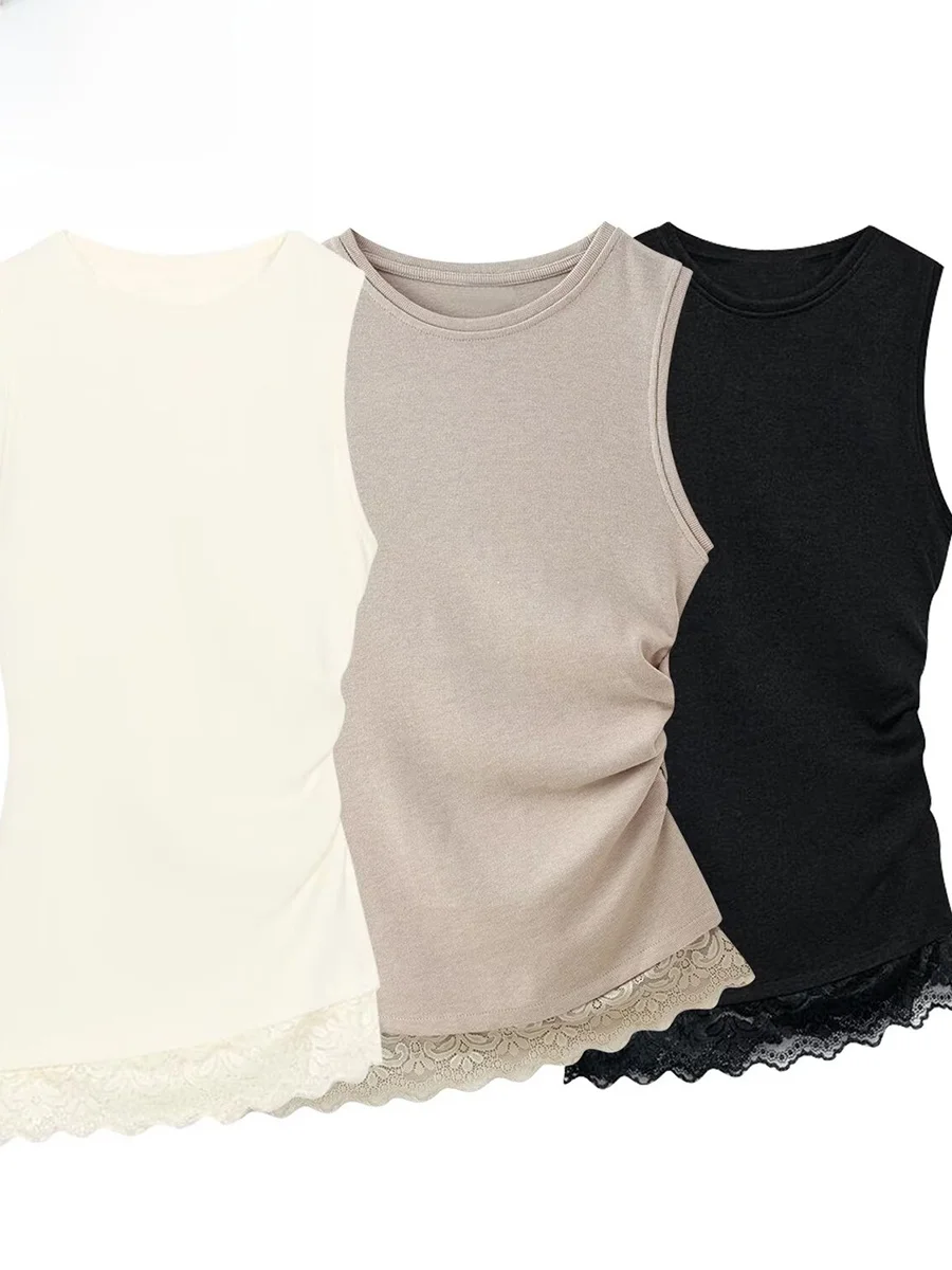 ZARK Spring New Fashionable Lace Pleated Women's Top Polyester Slim Fit round Neck H-Shape Vest Pure Color QJ9564040
ZARK Spring New Fashionable Lace Pleated Women's Top Polyester Slim Fit round Neck H-Shape Vest Pure Color QJ9564040