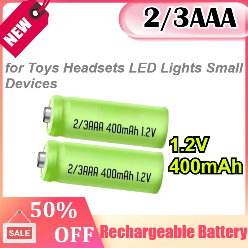 20PCS 2/3AAA 1.2V 400mAh for Toys Headsets LED Lights Small Devices Ni-MH Rechargeable Battery
20PCS 2/3AAA 1.2V 400mAh for Toys Headsets LED Lights Small Devices Ni-MH Rechargeable Battery