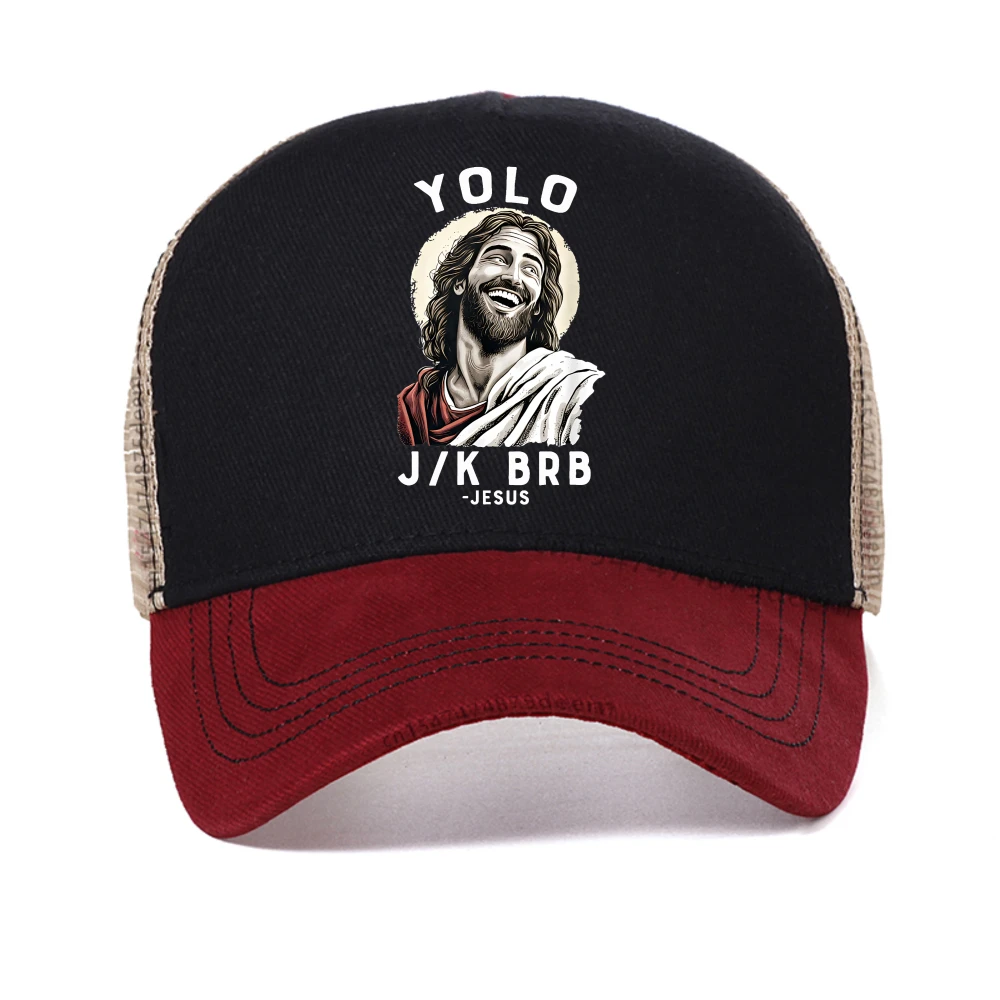 Yolo Jk Brb letter baseball cap Jesus Texting Easter Christian Gift Funny Jesus Lover Men'S caps casual breathable Snapback hats
Yolo Jk Brb letter baseball cap Jesus Texting Easter Christian Gift Funny Jesus Lover Men'S caps casual breathable Snapback hats