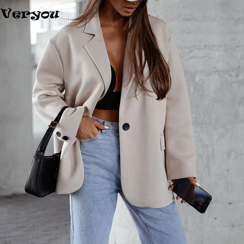 Women Temperament Suit Jackets For Women Autumn Winter Solid Color Laper Long Sleeve Button Blazers Women Coat
Women Temperament Suit Jackets For Women Autumn Winter Solid Color Laper Long Sleeve Button Blazers Women Coat