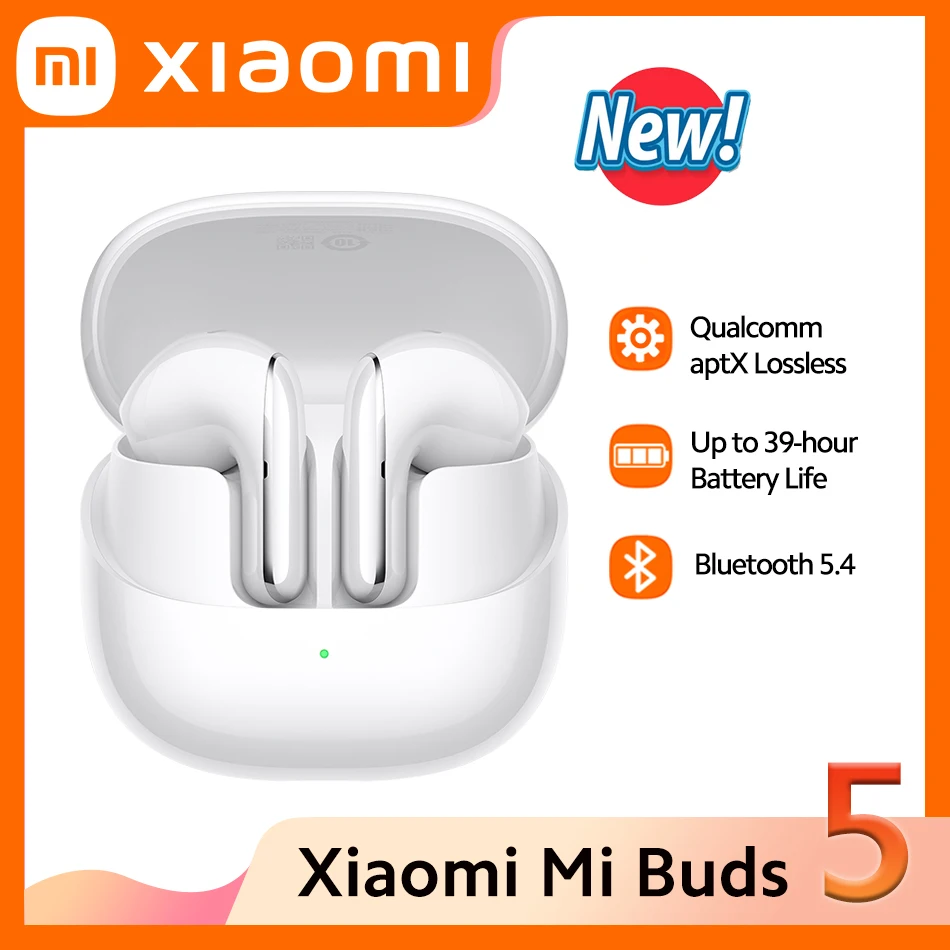 Xiaomi Buds 5 TWS Наушники с шумоподавлением AI Call 39 часов автономной работы IP54 Водонепроницаемые Беспроводные наушники HiFi Bluetooth 5.4
Xiaomi Buds 5 TWS Наушники с шумоподавлением AI Call 39 часов автономной работы IP54 Водонепроницаемые Беспроводные наушники HiFi Bluetooth 5.4