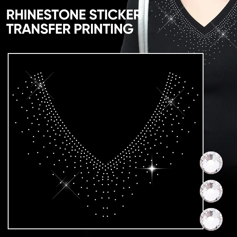 QIAO 1/2/4/6Pcs V-Neck Glitter Hot Fix Rhinestone Transfer Stickers - Easy Peel Iron On Vinyl for DIY Clothing, T-Shirts Decor
QIAO 1/2/4/6Pcs V-Neck Glitter Hot Fix Rhinestone Transfer Stickers - Easy Peel Iron On Vinyl for DIY Clothing, T-Shirts Decor