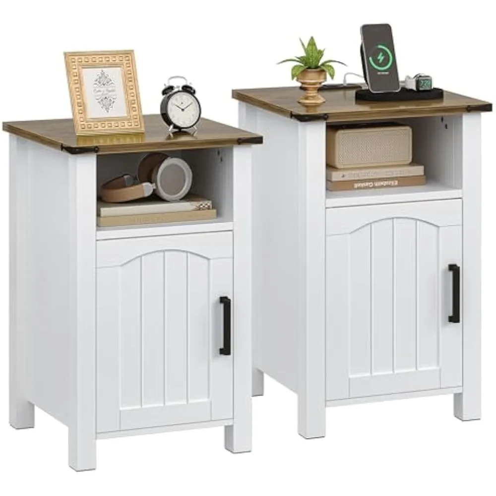Farmhouse Nightstand with Charging Station, Set of 2 End Table with USB/Type-C Ports and Power Outlets, Rustic Bedside Table wit
Farmhouse Nightstand with Charging Station, Set of 2 End Table with USB/Type-C Ports and Power Outlets, Rustic Bedside Table wit