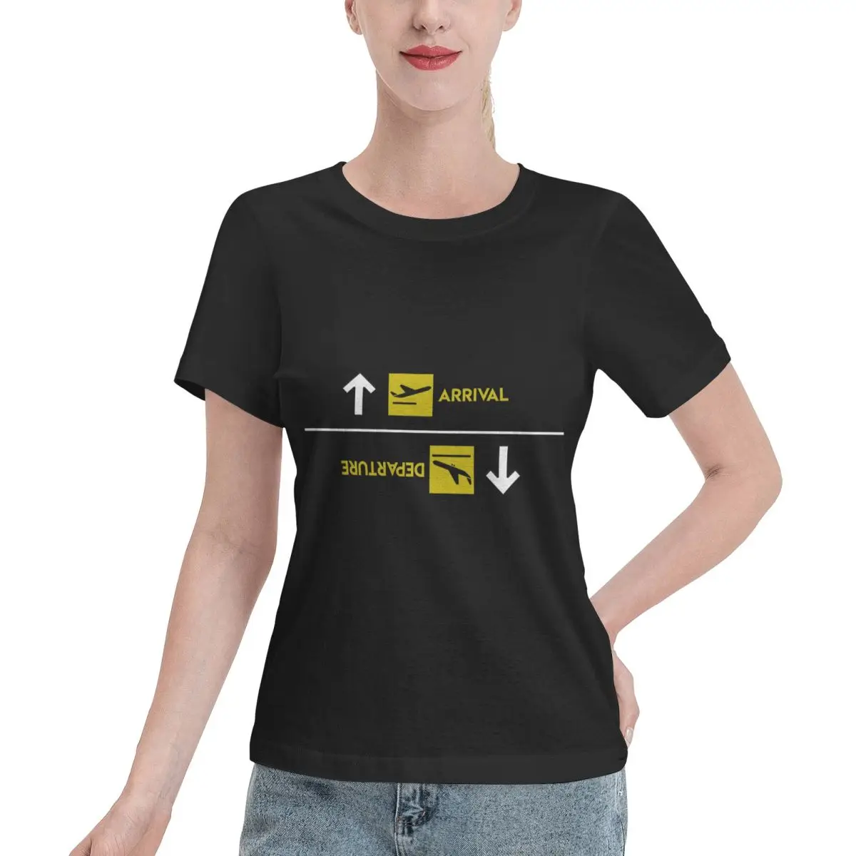 Aviation Departures Arrivals T-Shirt Women Short Sleeve T Shirts Crew Neck Streetwear Cotton Summer Tees Streetwear
Aviation Departures Arrivals T-Shirt Women Short Sleeve T Shirts Crew Neck Streetwear Cotton Summer Tees Streetwear