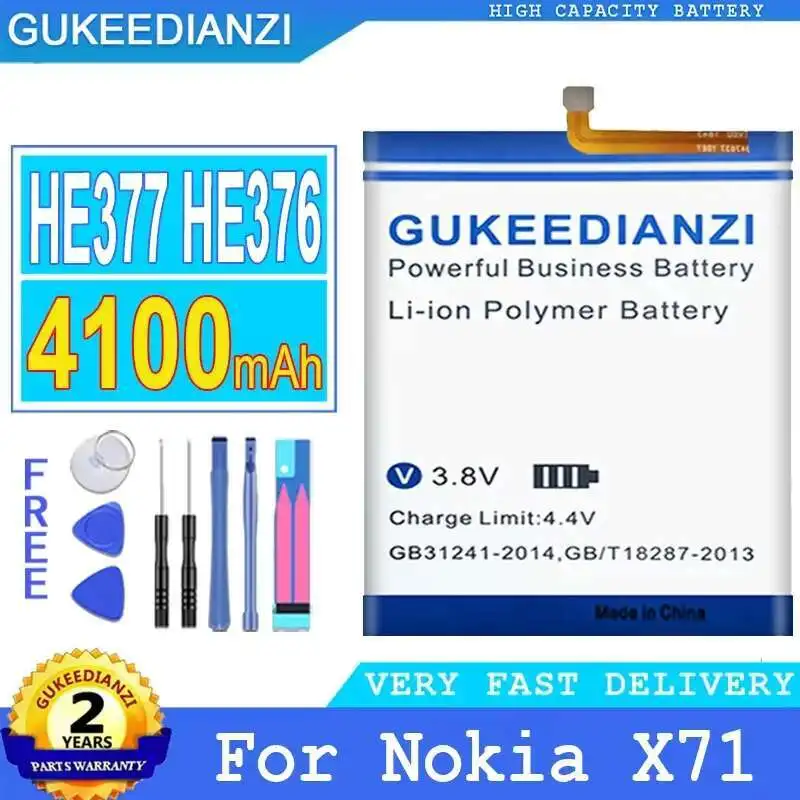 Для Nokia X71 аккумулятор мобильного телефона высокой емкости HE377 HE376 4100 мАч
Для Nokia X71 аккумулятор мобильного телефона высокой емкости HE377 HE376 4100 мАч