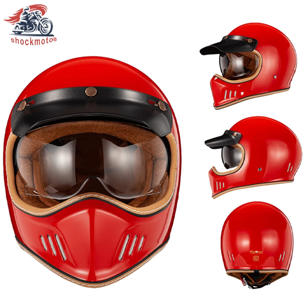 Men's Retro Full Face Motocross Motorcycle Helmet 3C Certified Four Seasons Ultra Light FRP Casco De Moto Capacete DOT Approved
Men's Retro Full Face Motocross Motorcycle Helmet 3C Certified Four Seasons Ultra Light FRP Casco De Moto Capacete DOT Approved