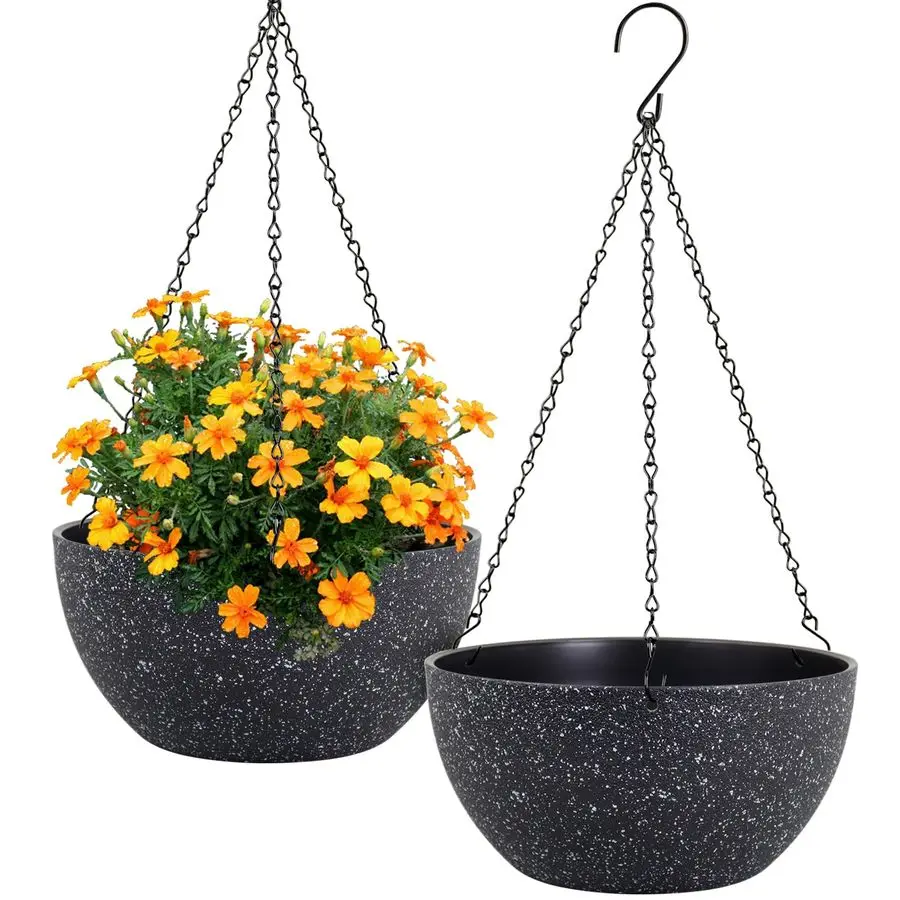 12 inch Large Hanging Planters for Indoor Outdoor Plants, 2 Pack Hanging Flower Pots with Drainage Holes and Chain for Garden Po
12 inch Large Hanging Planters for Indoor Outdoor Plants, 2 Pack Hanging Flower Pots with Drainage Holes and Chain for Garden Po