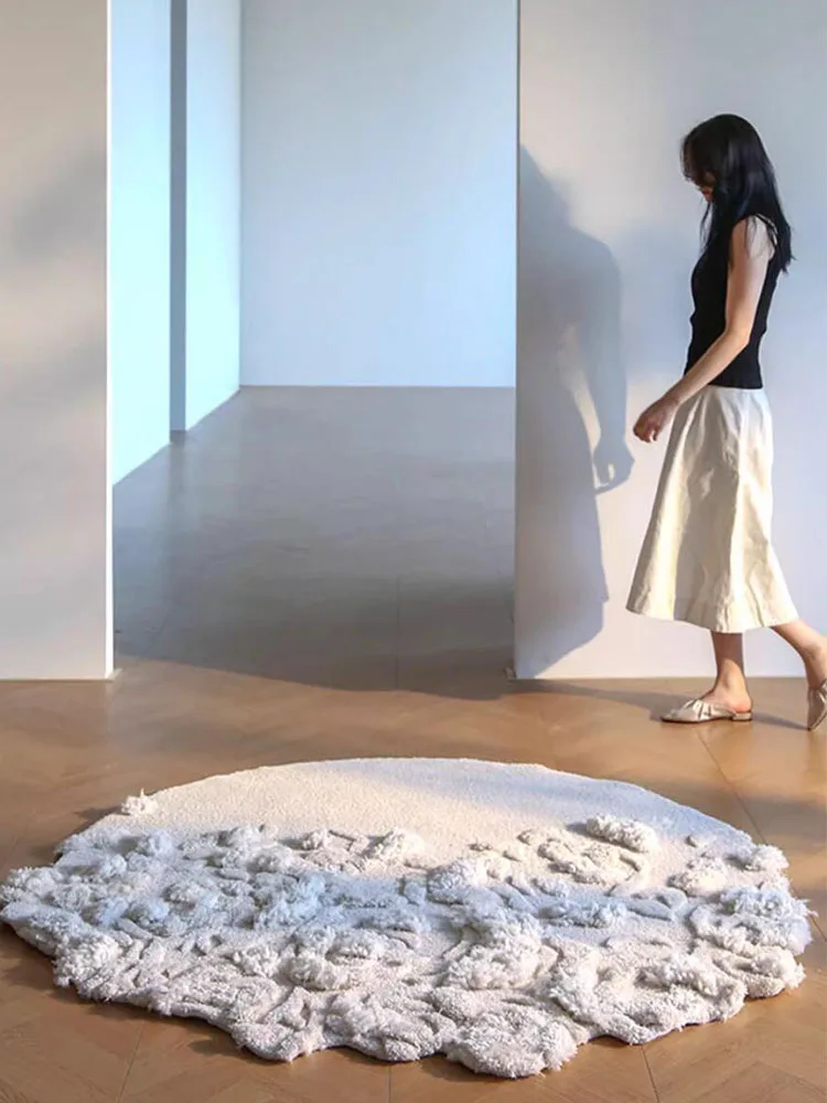 Handmade Wool Round Carpet Beige 3D Hand Carved Bedroom Carpet Solid Color Minimalism Area Rug Living Room Large Thick Mat
Handmade Wool Round Carpet Beige 3D Hand Carved Bedroom Carpet Solid Color Minimalism Area Rug Living Room Large Thick Mat