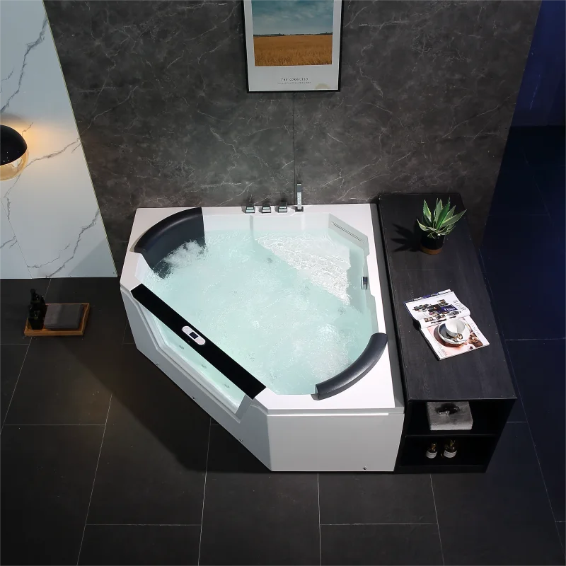Triangular two-person spa whirlpool bathtub with 22 jets various styles and customizable for a comfortable massage colored light
Triangular two-person spa whirlpool bathtub with 22 jets various styles and customizable for a comfortable massage colored light