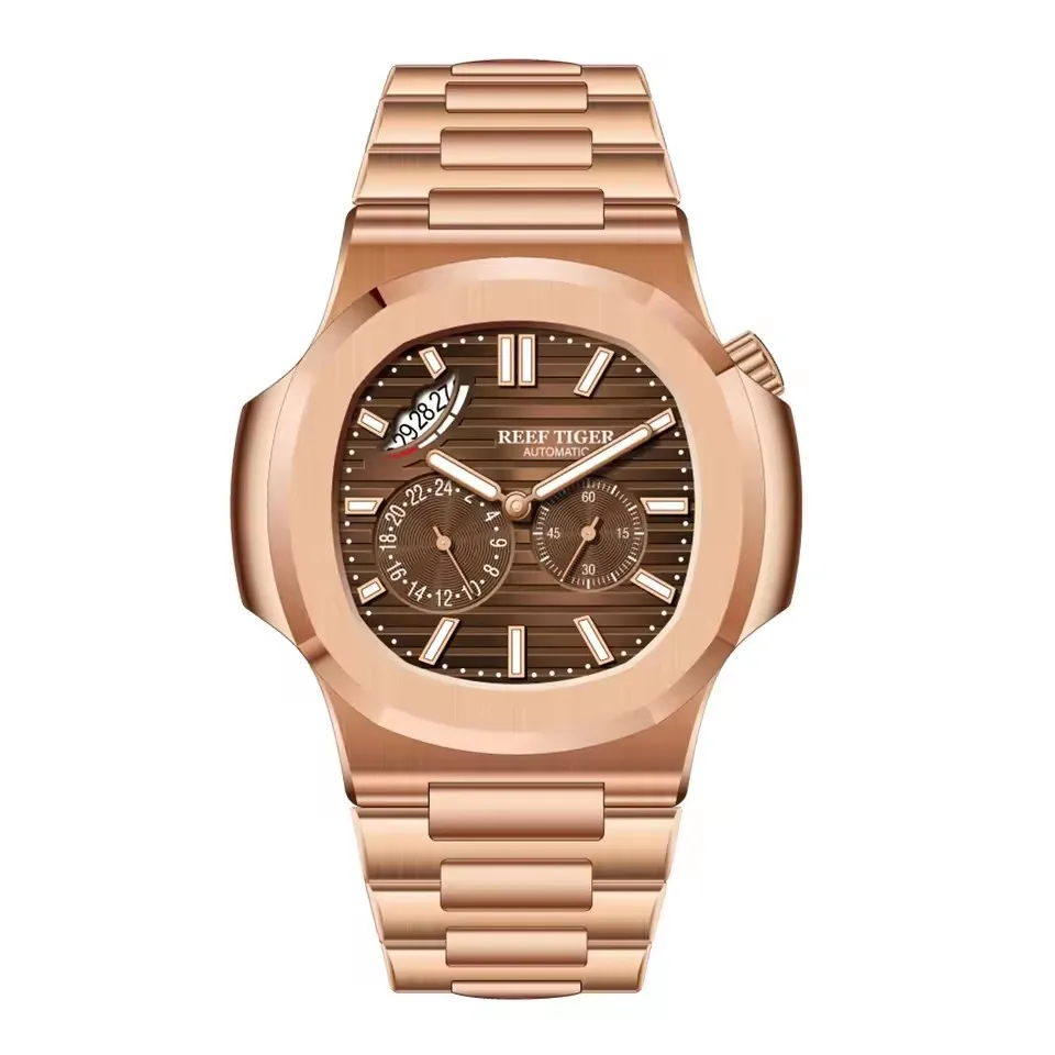 Reef Tiger Men Automatic Watch 44mm Mechanical Wristwatch 50m Waterproof Luminous Sapphire Crsytal Bezel Date 24 Hours
Reef Tiger Men Automatic Watch 44mm Mechanical Wristwatch 50m Waterproof Luminous Sapphire Crsytal Bezel Date 24 Hours